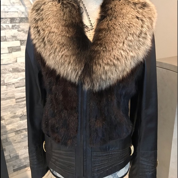 Dana Stein Jackets & Blazers - Dana Stein, Brown leather, Mink & Fox, Stunning!!